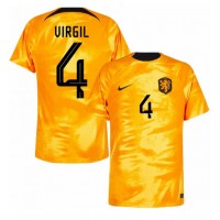 Camiseta Países Bajos Virgil van Dijk #4 Primera Equipación Replica Mundial 2022 mangas cortas